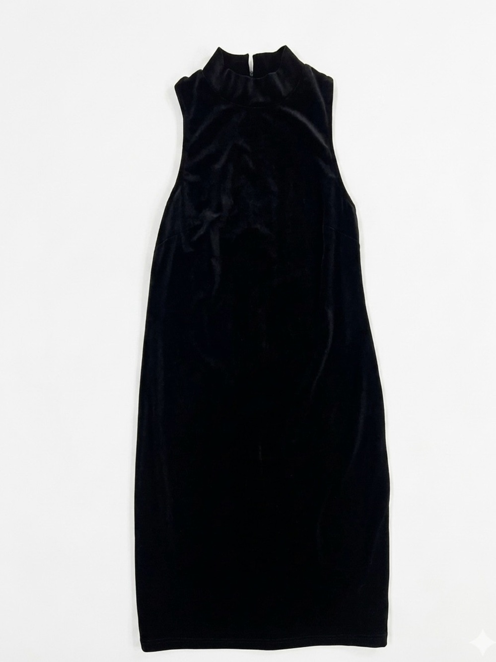 Staring at Stars Classic Black Sleek Velvet Sleeveless Midi Dress
